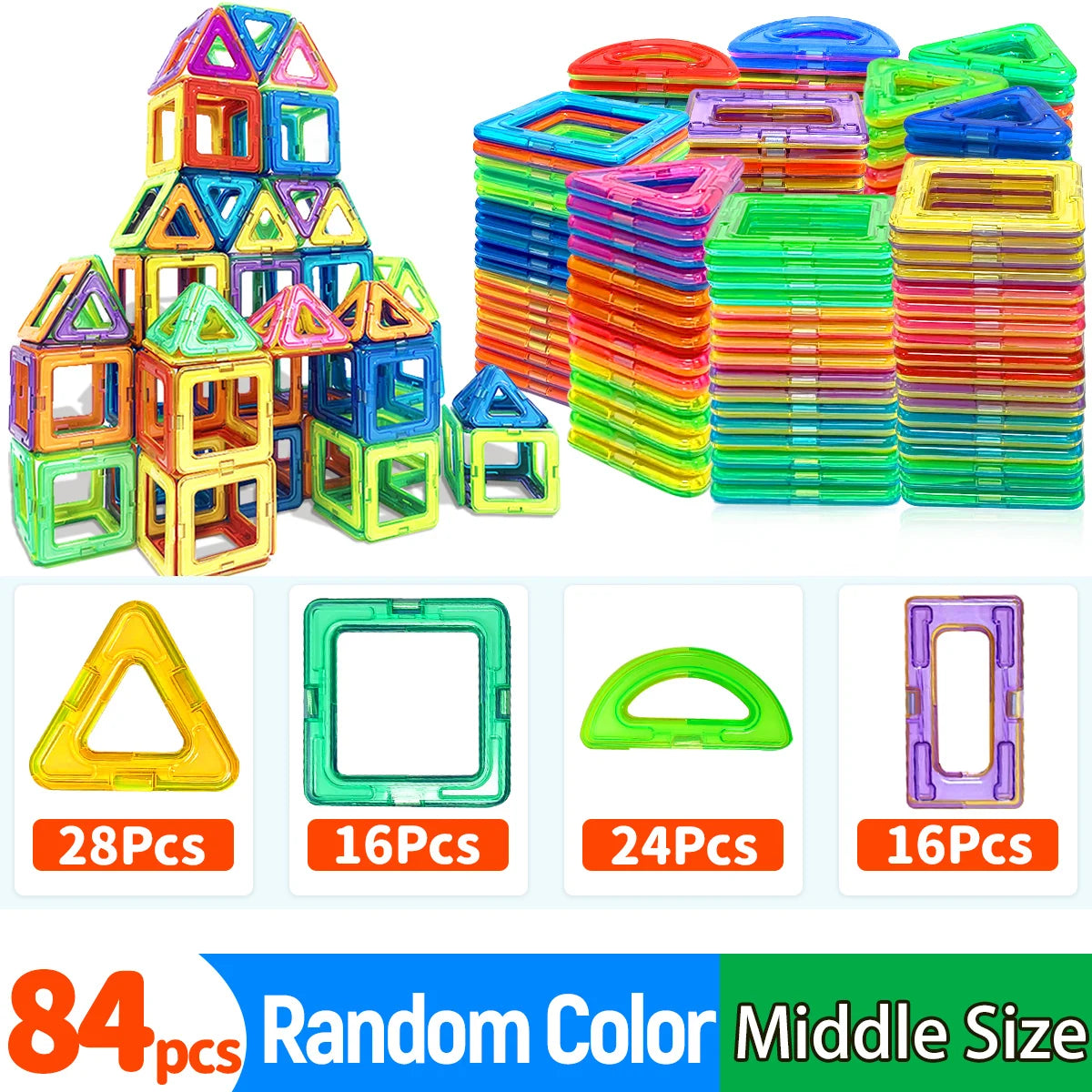 Magnetic Building Blocks DIY Magnets Toys medium size STEM Toys Construction Toys Learning Educational Magnet Toys - Smarsty