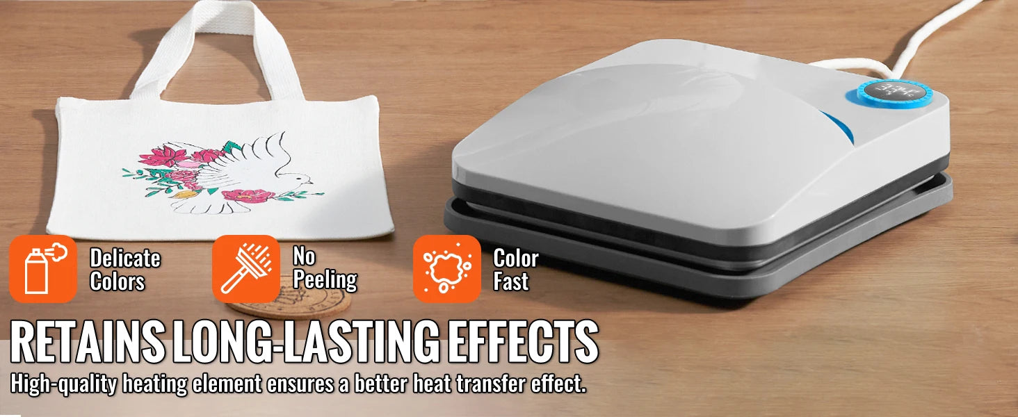 SucceBuy 9x9/12x10 in Portable Heat Press Machine DIY Shirt Printing Multifunctional Sublimation Transfer HTV Vinyl T-shirt Bag - Smarsty