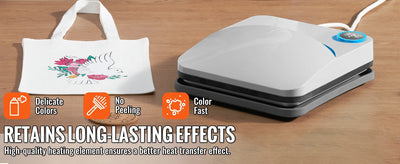 SucceBuy 9x9/12x10 in Portable Heat Press Machine DIY Shirt Printing Multifunctional Sublimation Transfer HTV Vinyl T-shirt Bag - Smarsty