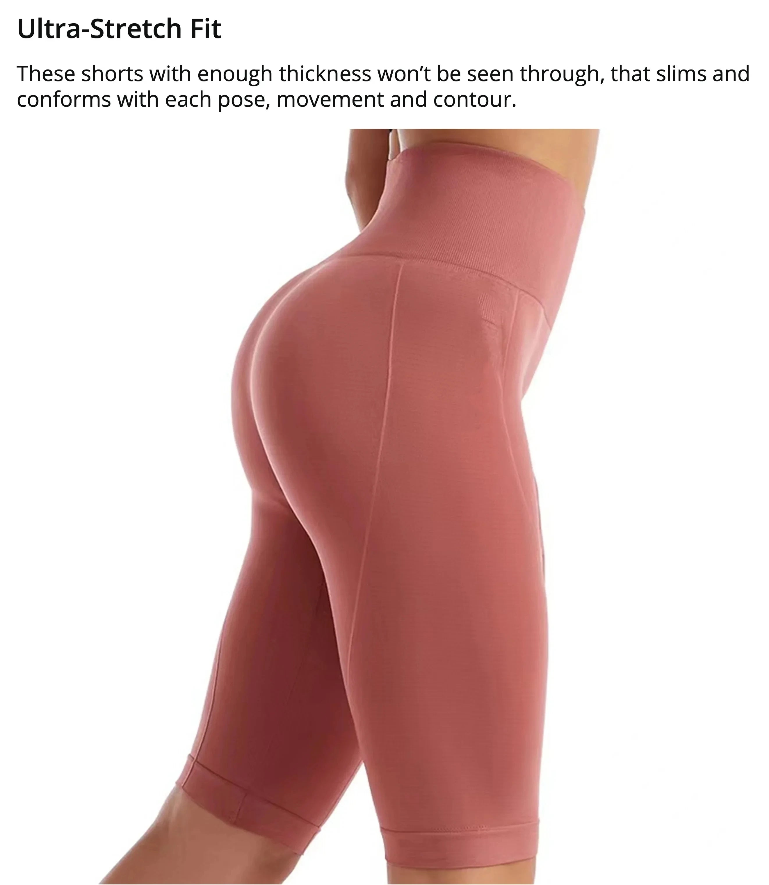 High Waist Sports Biker Shorts Women Naked Feeling Workout Push Up Leggings Tummy Control Yoga Running Fitness Gym Slim Pants - Smarsty