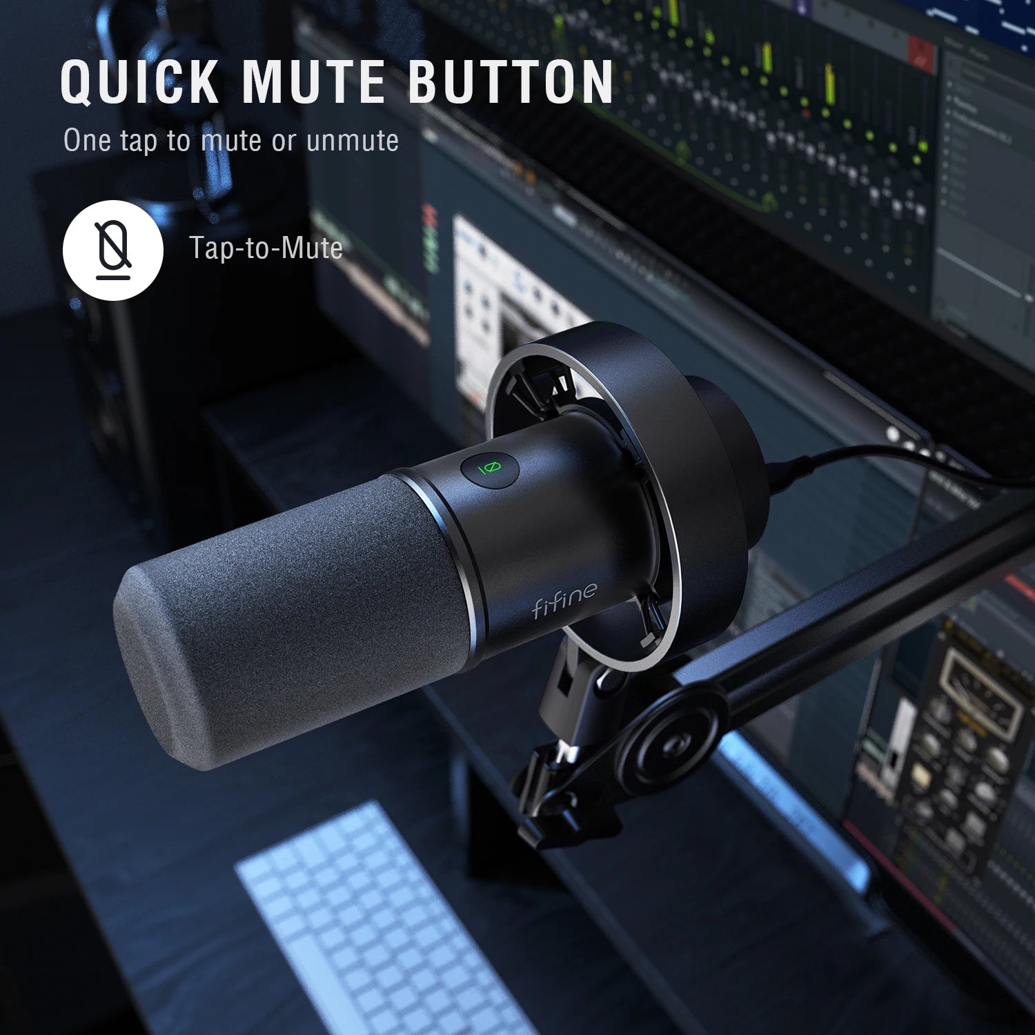 FIFINE USB XLR Microphone with Gain Control and Mute - Smarsty