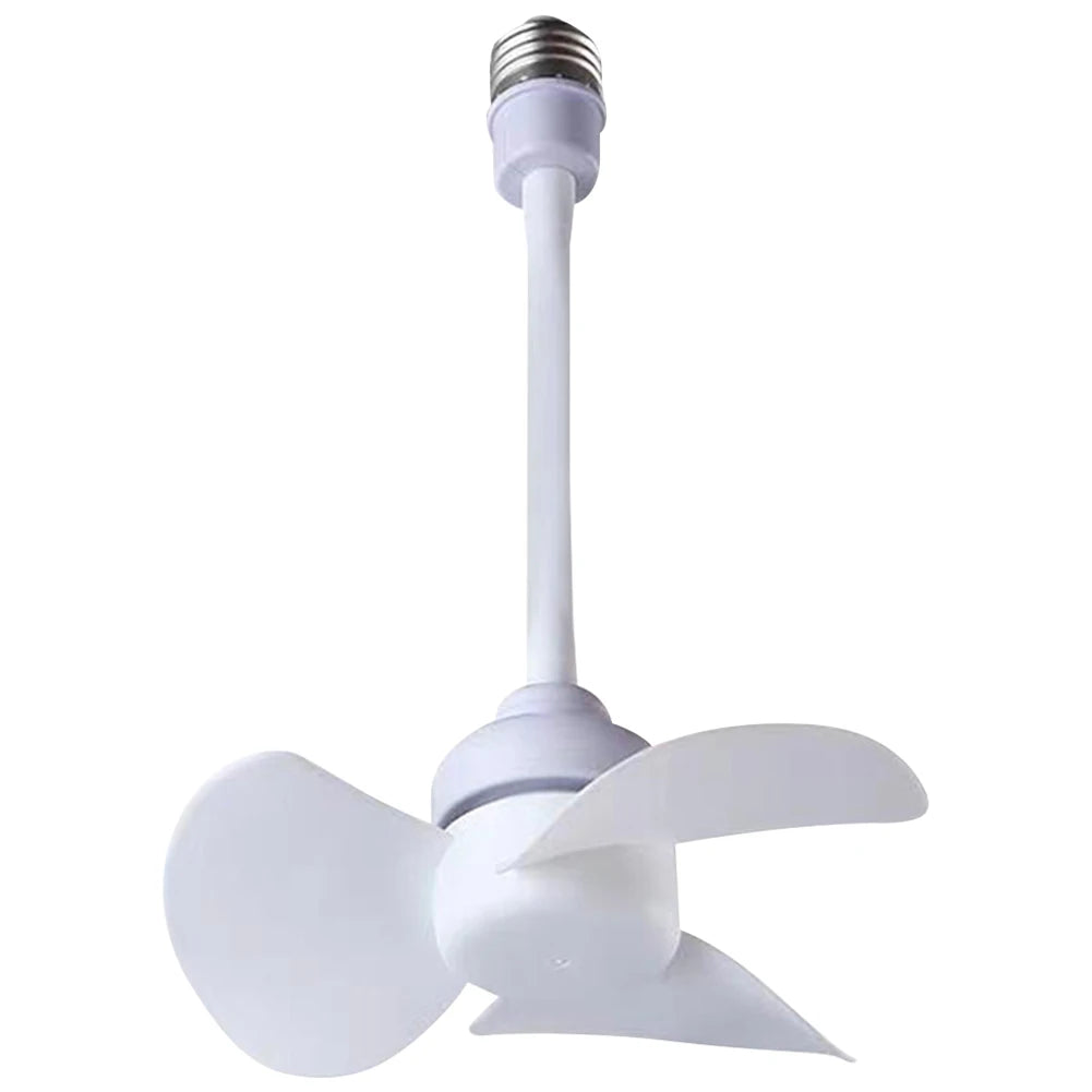 Indoor Ceiling Fan Light E27 Base/USB Light Bulb Fan with Socket Hose Extender Small Ceiling Fan Light for Bedroom Living Room
