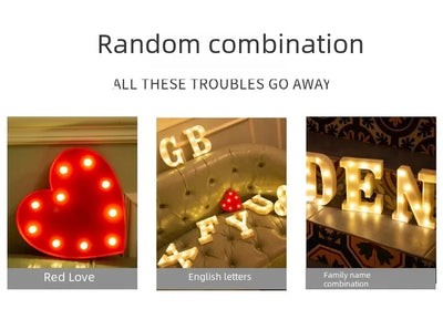 Colorful LED Letter Light for Weddings and Birthdays - Smarsty