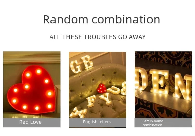 Colorful LED Letter Light for Weddings and Birthdays - Smarsty