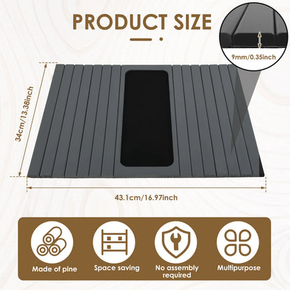 Couch Cup Holder Bamboo Wood Sofa Armrest Tray Foldable Sofa Cup Holder Anti-Slip Couch Arm Cup Holder Sofa Side Storage Tray by Smarsty