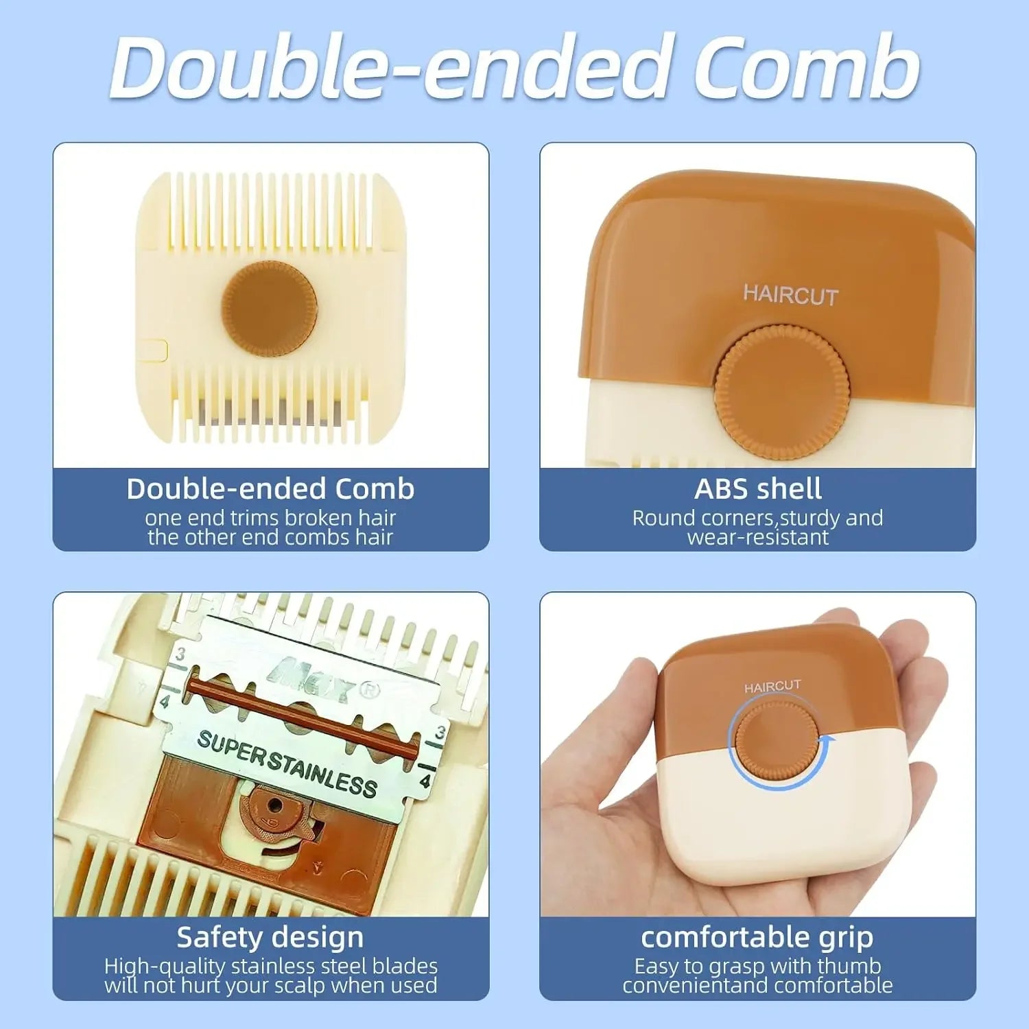 2-in-1 Portable Hair Trimmer and Thinning Comb - Smarsty