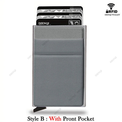 Rfid Credit Card Holder Men Thin Slim Mini Minimalist Wallets Luxury Metal Bank ID Cardholer Case Wallet for Men Carteras Choice - Smarsty