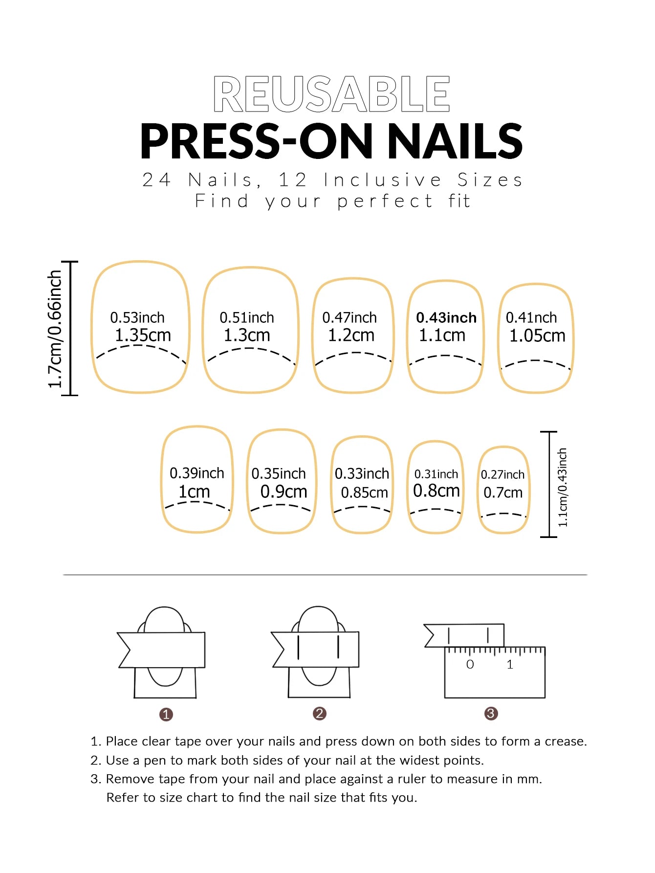 24 Piece Short Square Fake Nails with French Tips - Smarsty