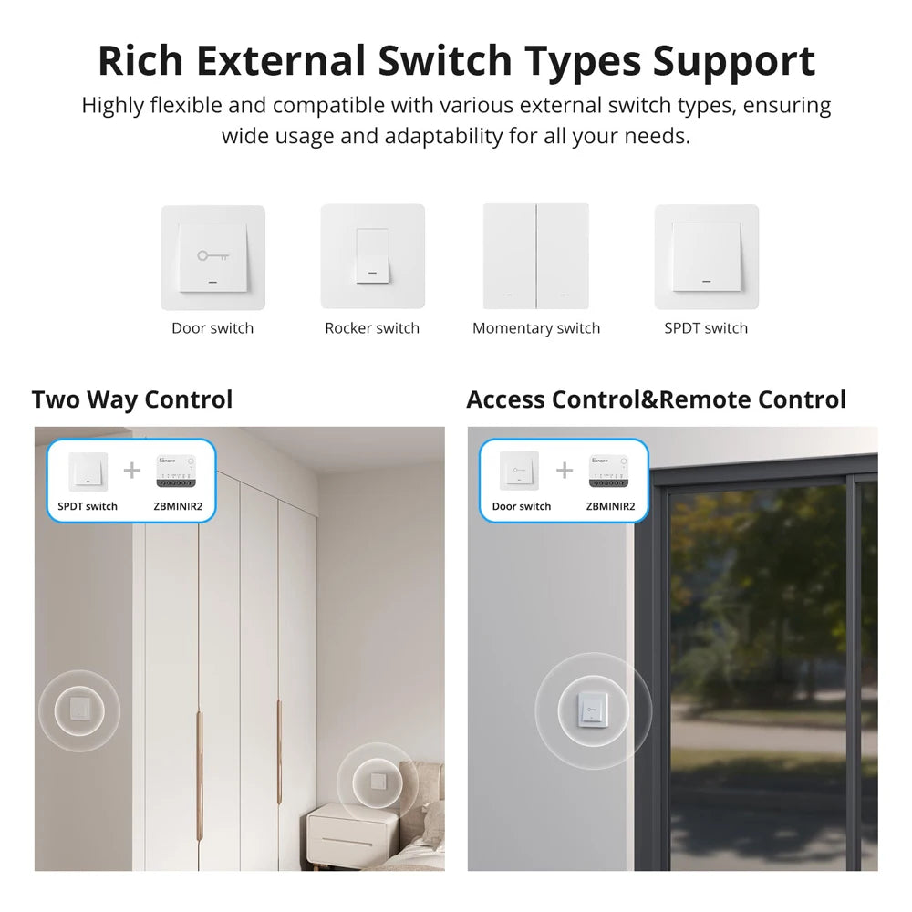 SONOFF ZBMINIR2 Zigbee Smart Switch with Remote Control - Smarsty