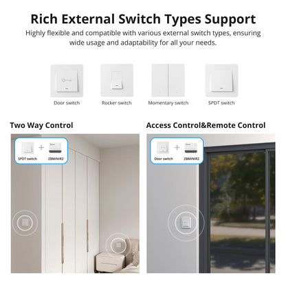 SONOFF ZBMINIR2 Zigbee Smart Switch with Remote Control - Smarsty