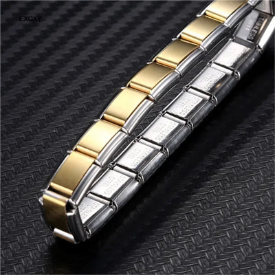 Stainless Steel Bracelet for Men and Women Gold Black - Smarsty