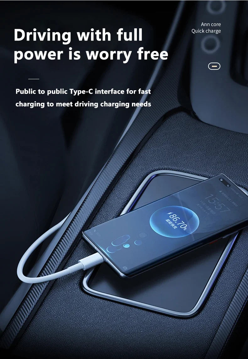 3PCS PD 100W USB C to USB Type C Cable Fast Charge Data Cable For Iphone 15 15Pro Huawei Samsung Xiaomi Data Line White 1M 2M - Smarsty