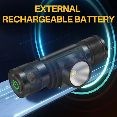 Mini Flashlight Rechargeable Type C USB 18650 Power Emergency Strong Light Waterproof LED Headlamp Zoomable Powerful Headlight by Smarsty
