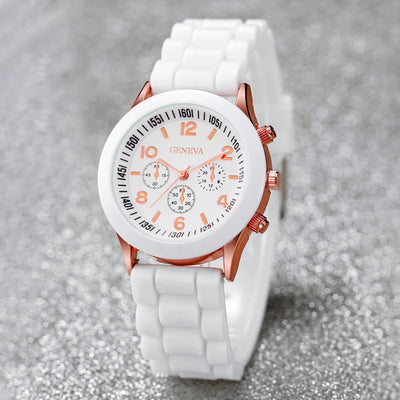 Women's Casual Silicone Band Quartz Watch Set - Smarsty