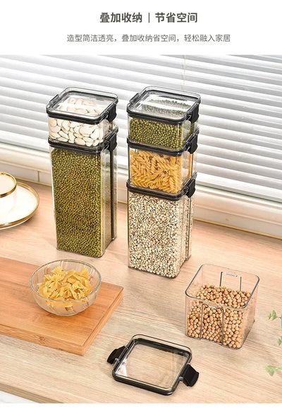 460-1800ml Sets Kitchen Stackable Sealed Jar Plastic Food Storage Box Multigrain Tank Bottle Dried Fruit Tea Storage Containers by Smarsty