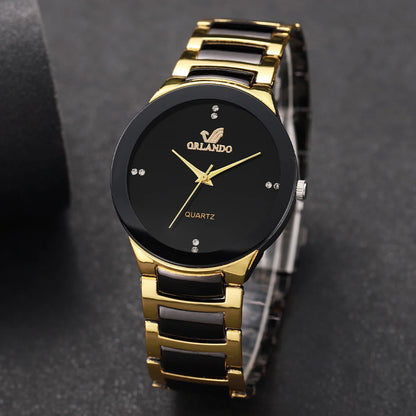 Men's Fashion Black Steel Band Quartz Watch - Smarsty