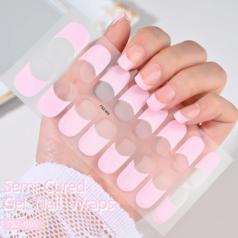 Long-Lasting Semi-Cured Gel Nail Stickers for Easy Application - Smarsty