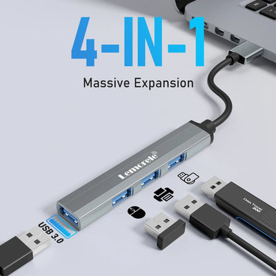 4 Port USB 3.0 Hub Docking Adapter For Laptops And Tablets - Smarsty