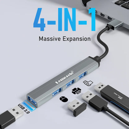 4 Port USB 3.0 Hub Docking Adapter For Laptops And Tablets