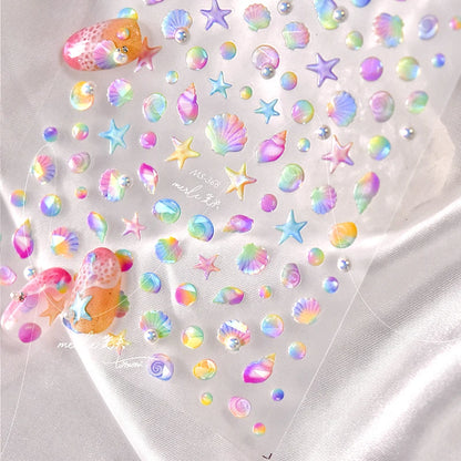 Colorful Seashell Nail Art Stickers for Dreamy Designs - Smarsty