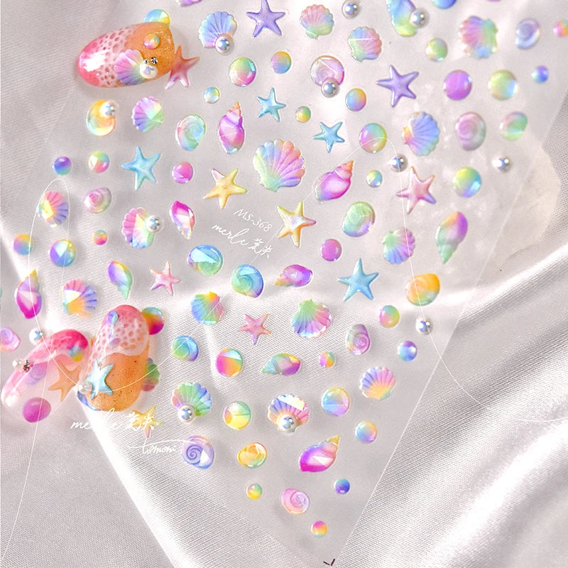 Colorful Seashell Nail Art Stickers for Dreamy Designs - Smarsty