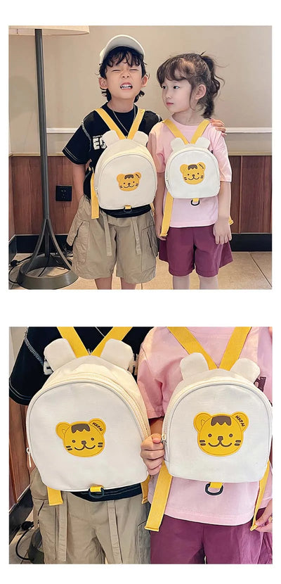 Canvas Baby Backpack Anti Lost Kids School Bag Bear Travel - Smarsty