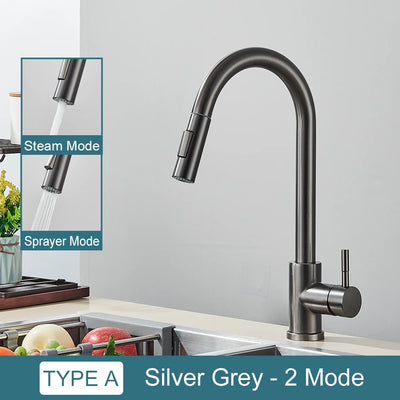 Black Kitchen Faucet with Pull Out Spray Versatile Hot and Cold Water - Smarsty