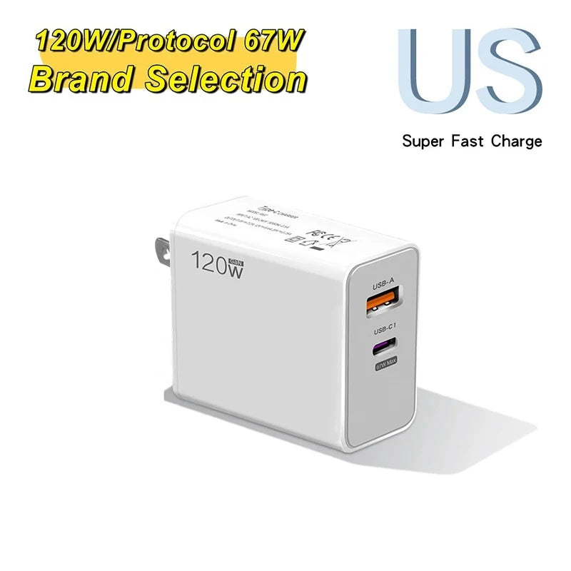 120W USB C Fast Wall Charger With Global Travel Plugs - Smarsty
