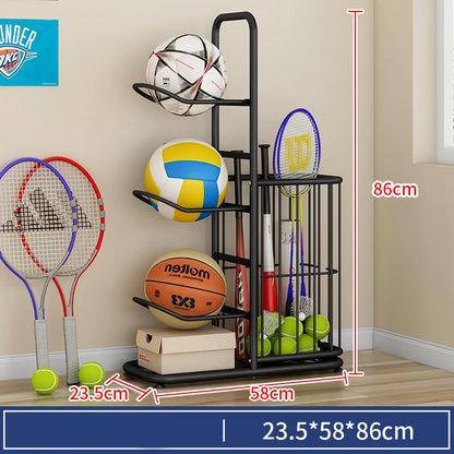 Indoor Children Basketball Storage Rack Put Ball Football Storage Basket Placed Rack Kindergarten Volleyball Stand Holder Space by Smarsty