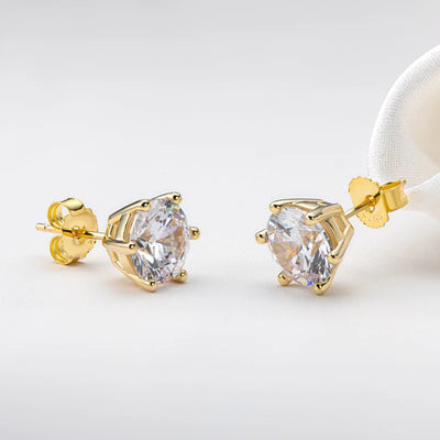 Moissanite Studs 0.5 To 2Ct Sterling Silver Screw Back - Smarsty