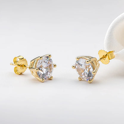 Moissanite Studs 0.5 To 2Ct Sterling Silver Screw Back - Smarsty