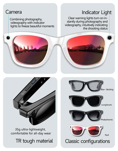 New 800W Camera AI Glasses Men Color-Changing Smart Translation Glasses Photo Video Recording Waterproof Call Smart Sunglasses - Smarsty