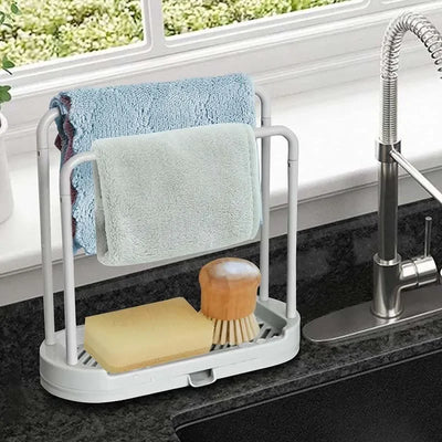 Kitchen Rag Drain Stand Kitchen Accessories Sink Drainage Shelf Sink Drain Storage Basket for Sponge Rag Wire Ball by Smarsty