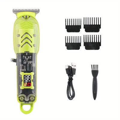 Professional Hair Clippers Rechargeable Hair Clipper Transparent Electric Hair Trimmers For Men Cordless Hair Cut Machine
