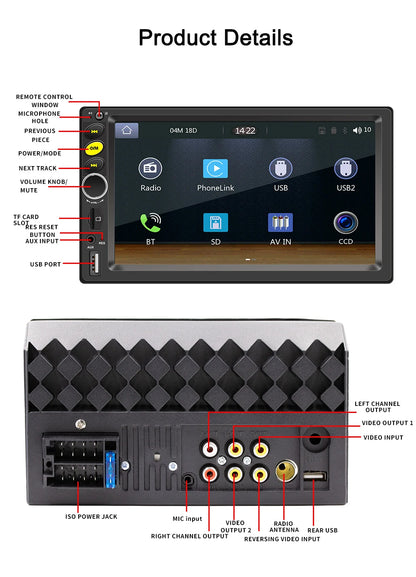 Universal Android 13 Car Stereo Seven Inch GPS Navigation - Smarsty