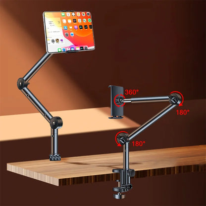 Long Arm 360 Tablet Holder Stand for 4 To 12.9Inch Tablet Smartphone Bed Adjustable Desktop Lazy Holder Bracket Support for Ipad