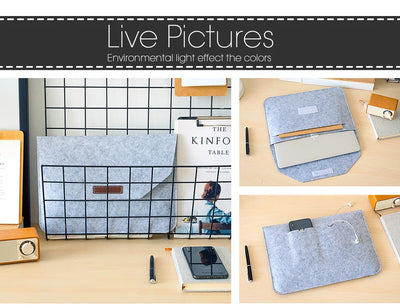 Wool Felt Laptop Sleeve 11 To 15.6 Inch With Mousepad - Smarsty