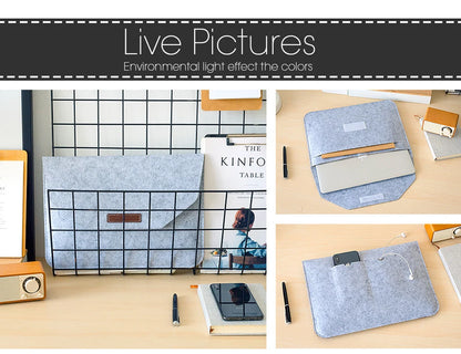 Wool Felt Laptop Sleeve 11 To 15.6 Inch With Mousepad