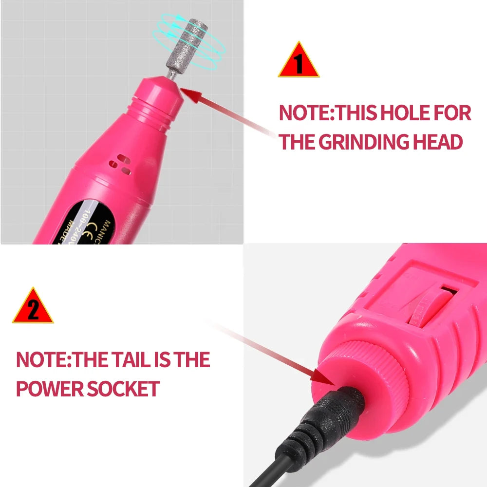 Portable Electric Nail Drill Kit for Manicure and Polishing - Smarsty