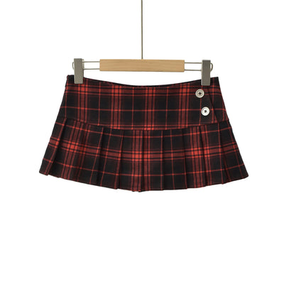 Summer Mini skirts for woman vintage korean fashion plaid skirts for women y2k skirts pleated red plaid skirts preppy style - Smarsty