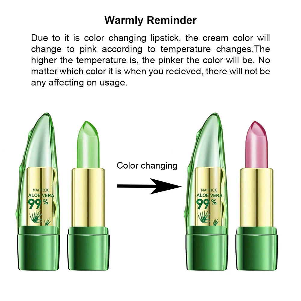 Aloe Vera Color Changing Lipstick for Long Lasting Moisture - Smarsty