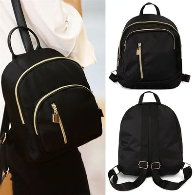 Women's Multi-Function Fashion Girl Oxford Daypack Travel Cute Mini Backpack Men Shoulder Bag Black Purse Hot - Smarsty