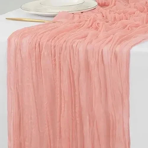 Pink Cheesecloth Table Runner for Romantic Weddings - Smarsty