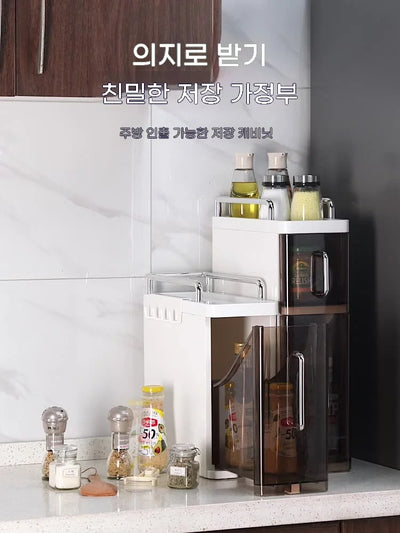 2/3 Layer Kitchen Spice Shelves Pull-Out Spice Organizer Shelf Household Multi-Functional Oil Salt Sauce and Vinegar Storage by Smarsty