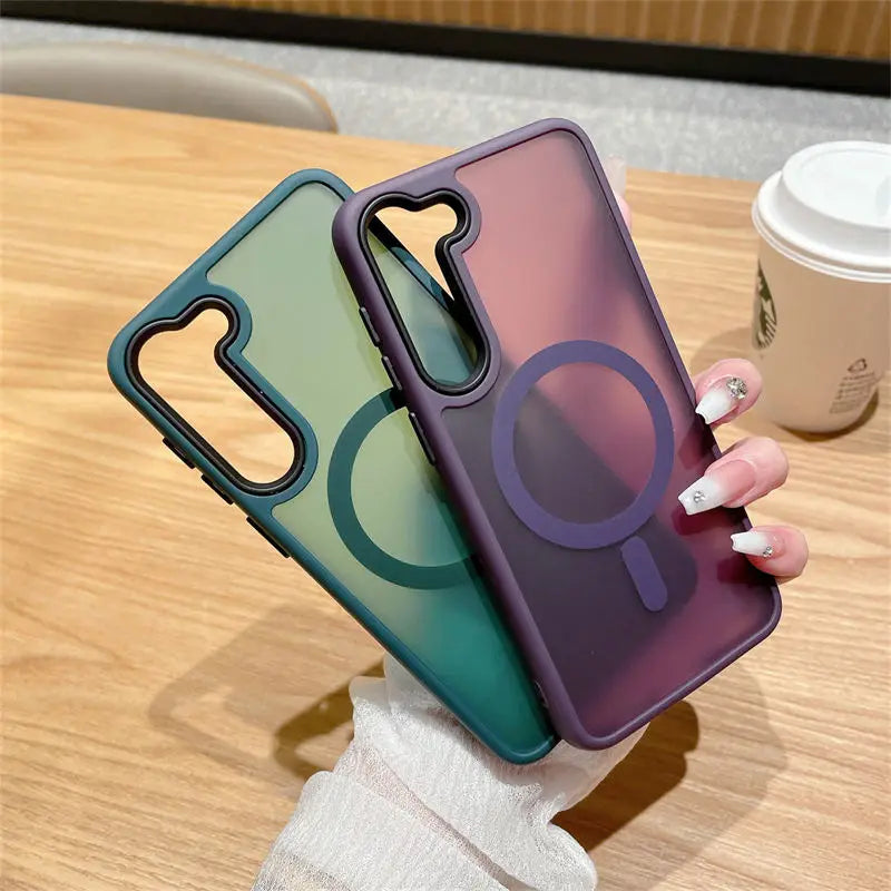 Matte Translucent Galaxy Phone Case With Magnetic Closure - Smarsty