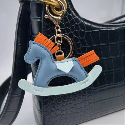 Women's Bag Charm Decoration Cartoon Rocking Wooden Horse Women's Leather Charm Bag Charm Key Chain Cute Bag Accessories Gifts - Smarsty