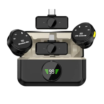 Wireless Lavalier Microphone Dual Omnidirectional for Video Recording - Smarsty