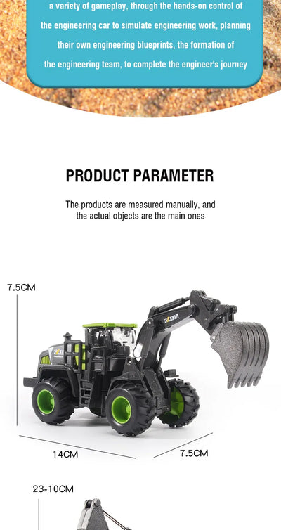 1/50 Model Car Bulldozer Truck Excavator Crane Forklift Construction Engineering Vehicle Toys for Boys Children Educational Toys by Smarsty