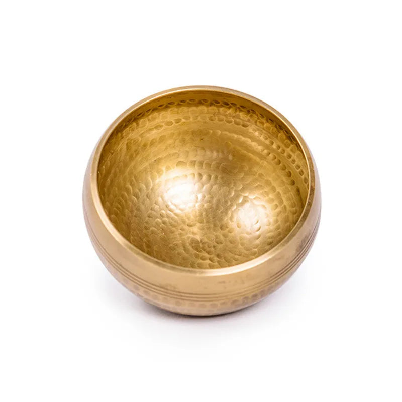 Tibetan Handmade Brass Singing Bowl, Yoga Meditation Bowl for Sound Healing Stress Relief, Buddha Mindfulness bowl Instrument - Smarsty