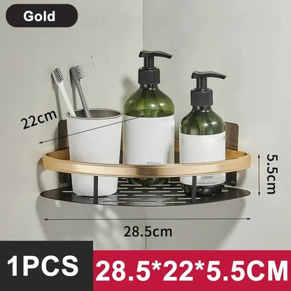 Aluminum Alloy Bathroom Shelf No Drill Storage Solution - Smarsty